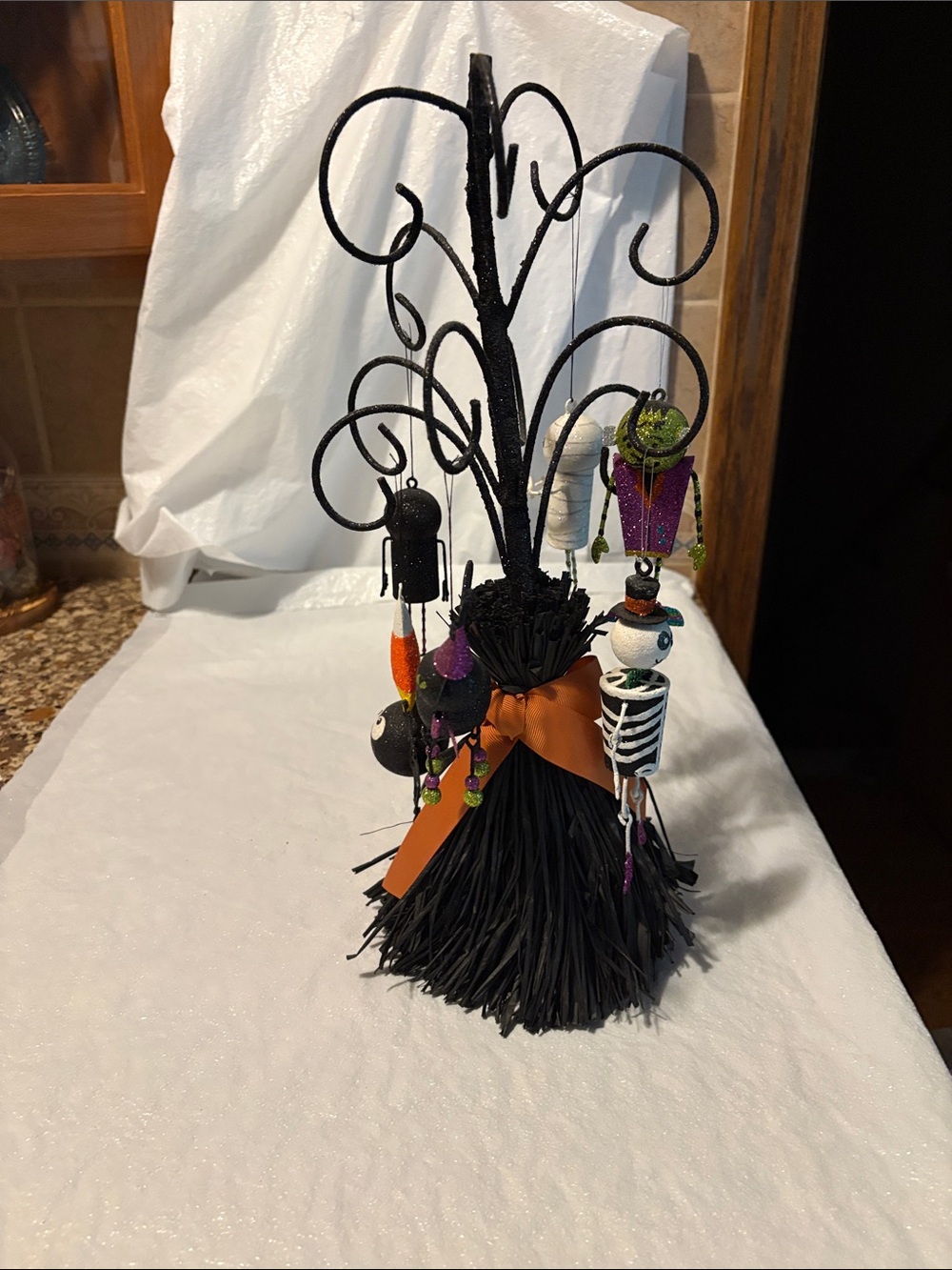 Pier 1 Black and Orange Halloween Ornament Tree